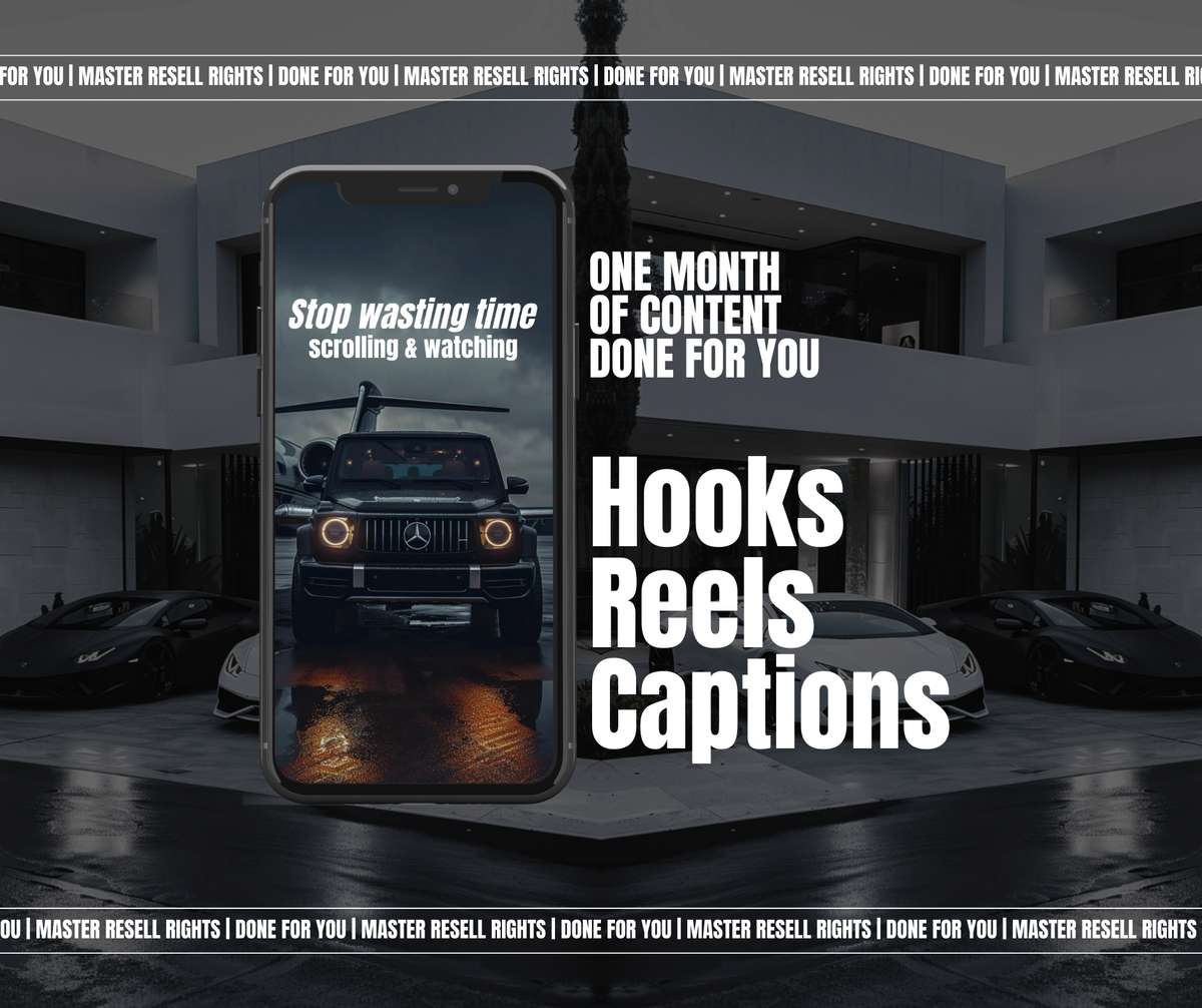 30-day faceless content bundle with reels, hooks and captions